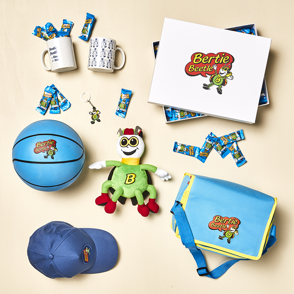 The most iconic Beetle of our time, Bertie Beetle! We've been working with Nestle on the Bertie Beetle brand since 2010 and have created some pretty epic merch!